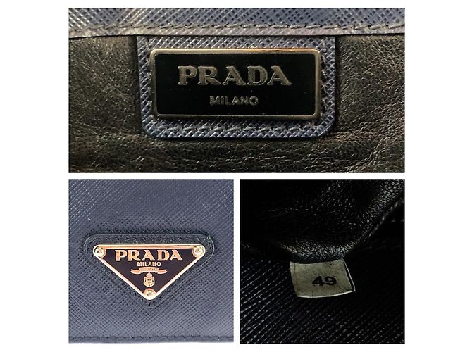 Borsa tote in pelle Saffiano Prada Blu - vista 4