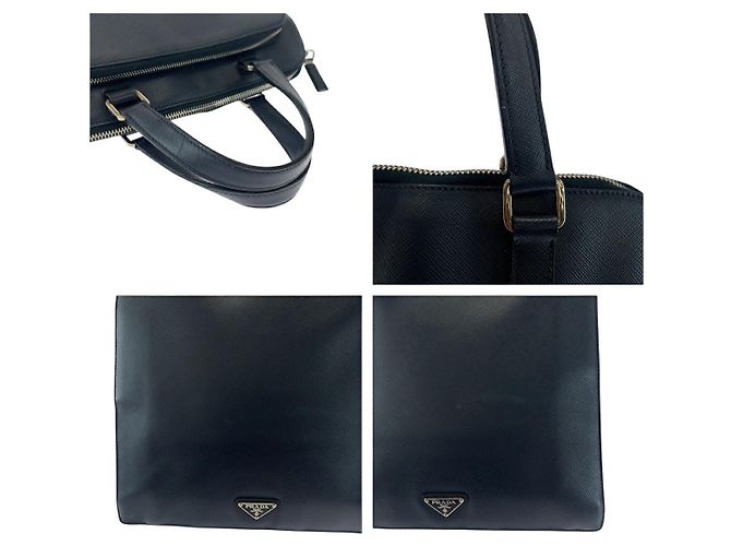 Borsa tote in pelle Saffiano Prada Blu - vista 5