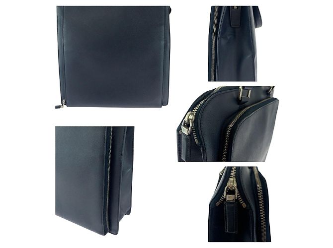 Borsa tote in pelle Saffiano Prada Blu - vista 6