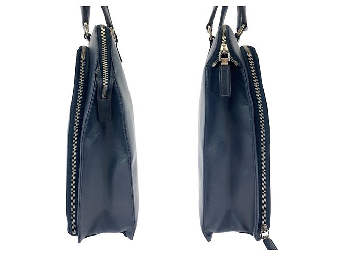 Borsa tote in pelle Saffiano Prada Blu - vista 8