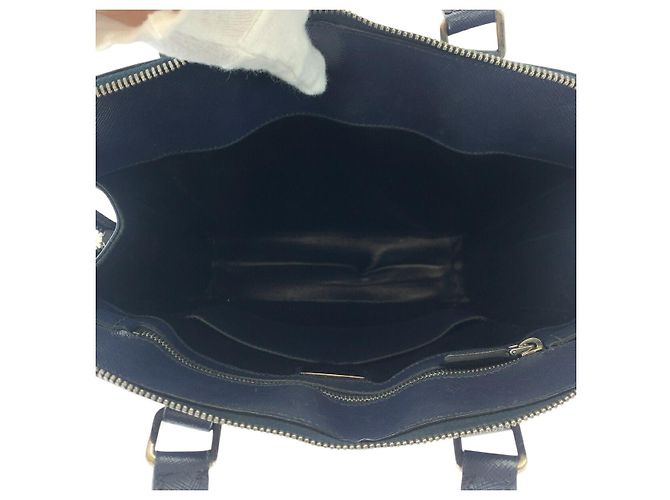 Borsa tote in pelle Saffiano Prada Blu - vista 9