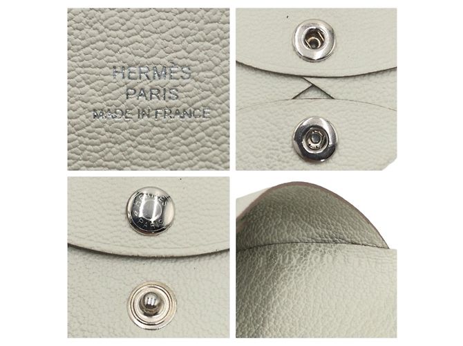 Tarjetero Duo Calvi de Hermès Beige Castaño - vista 4
