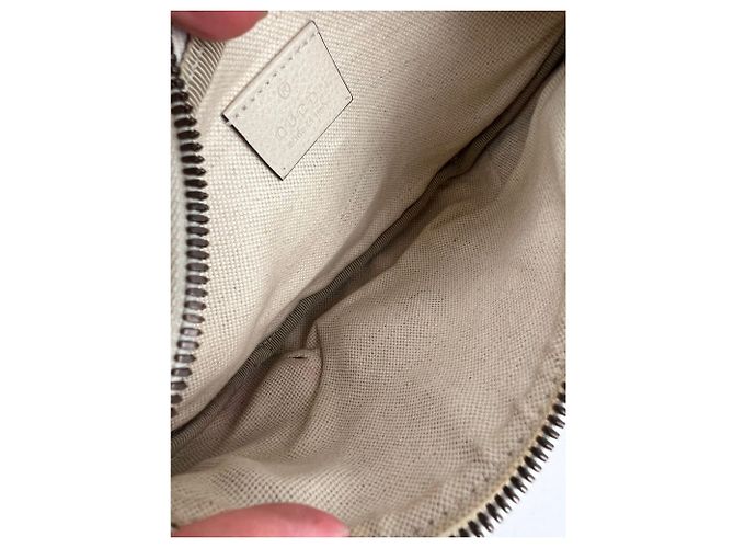 Borsa a tracolla in pelle bianca con logo Gucci e nastro Web Bianco - vista 5