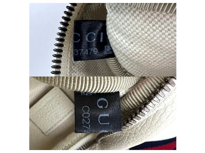 Borsa a tracolla in pelle bianca con logo Gucci e nastro Web Bianco - vista 6