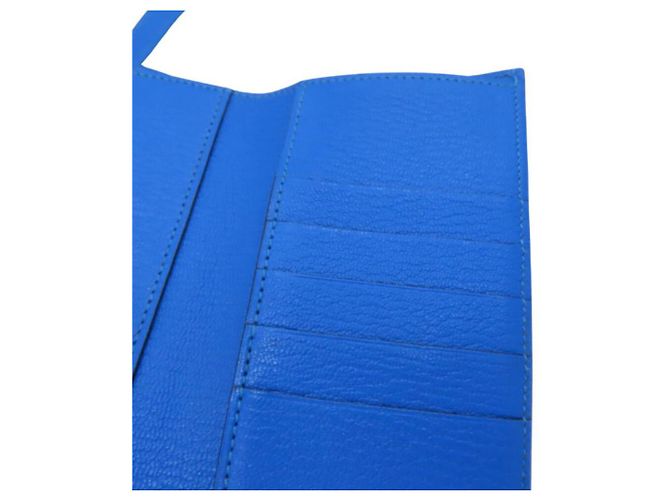 Hermès Hermes Kelly Wallet Chevre Bifold Wallet Blue - vue 9