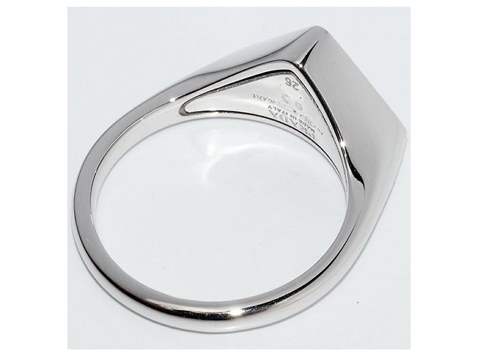 Prada K18WG Diamond Signet Ring - view 3