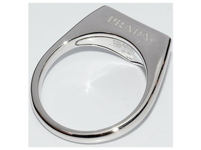 Prada K18WG Diamond Signet Ring - view 4