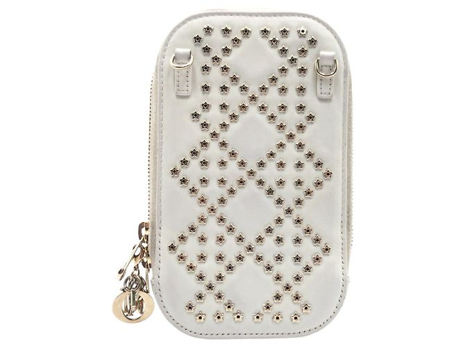 Borsa a tracolla in pelle Lady Dior Bianco - vista 2