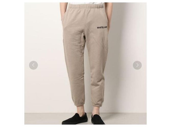 Autre Marque Pantalones de algodón con estampado de logo WHITELAND 21SS Beige - vista 3