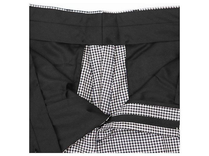 Calças de lã de mohair e seda Dior Marrom Branco - vista 11