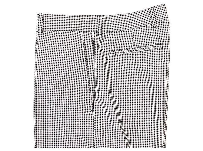 Calças de lã de mohair e seda Dior Marrom Branco - vista 2