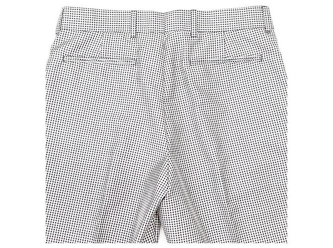 Calças de lã de mohair e seda Dior Marrom Branco - vista 8