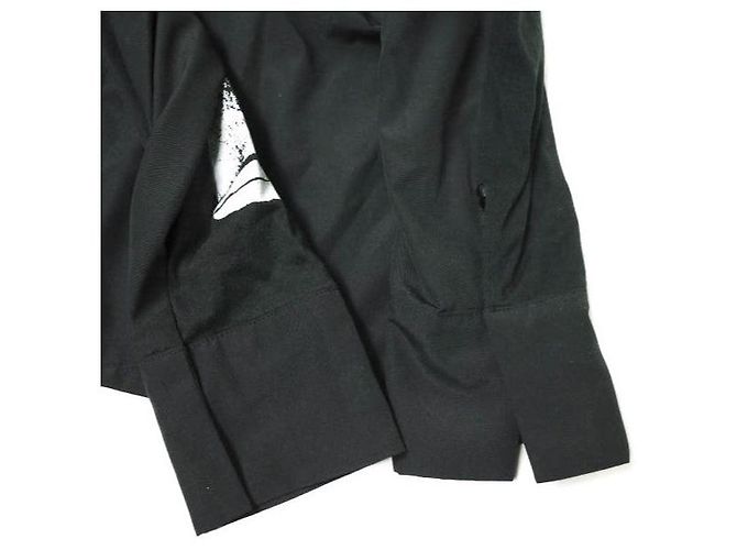 Autre Marque SREU Remake Hemd aus Baumwolle-Polyester mit Krawattenkragen Schwarz - Ansicht 4