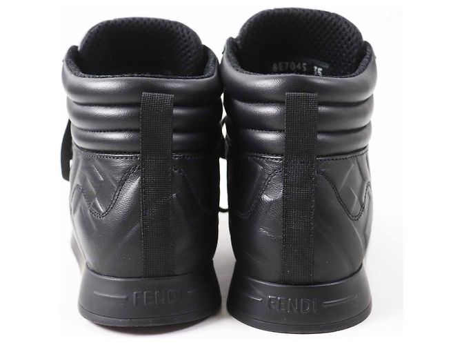 Leder-Sneaker mit FF-Logo von Fendi Schwarz - Ansicht 2