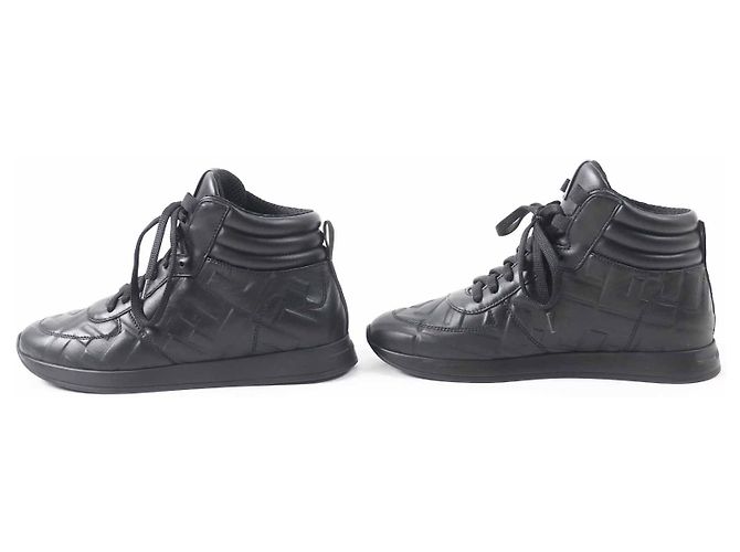 Leder-Sneaker mit FF-Logo von Fendi Schwarz - Ansicht 3