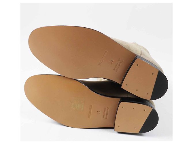 Hermès Kelly Buckle Springstiefel Chevre Veroa, knielang Beige - Ansicht 5