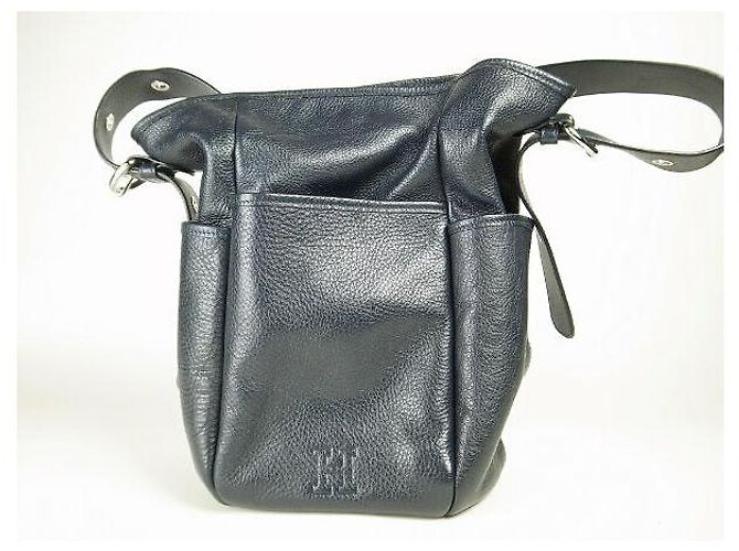 Autre Marque Borsa a Spalla in Pelle Hirofu Blu - vista 2