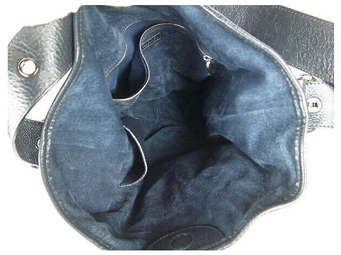 Autre Marque Borsa a Spalla in Pelle Hirofu Blu - vista 6