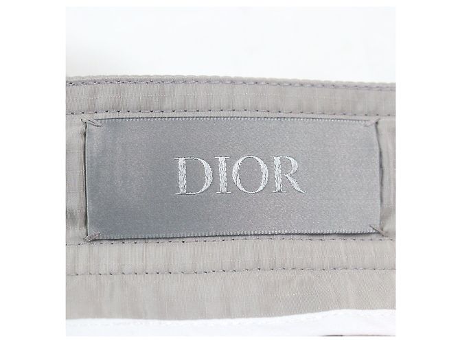 Bermuda de nylon e algodão com patch logo Dior Marrom Cinza - vista 9