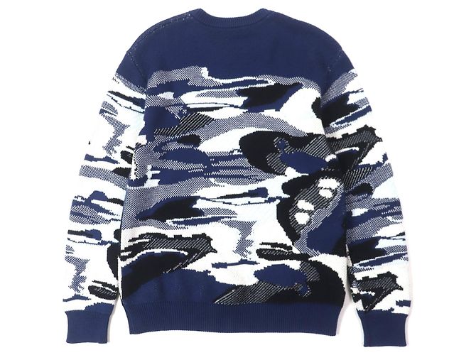 Suéter de punto de algodón jacquard camuflaje Louis Vuitton Azul - vista 3