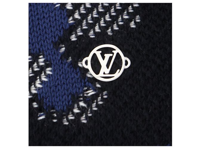 Suéter de punto de algodón jacquard camuflaje Louis Vuitton Azul - vista 4