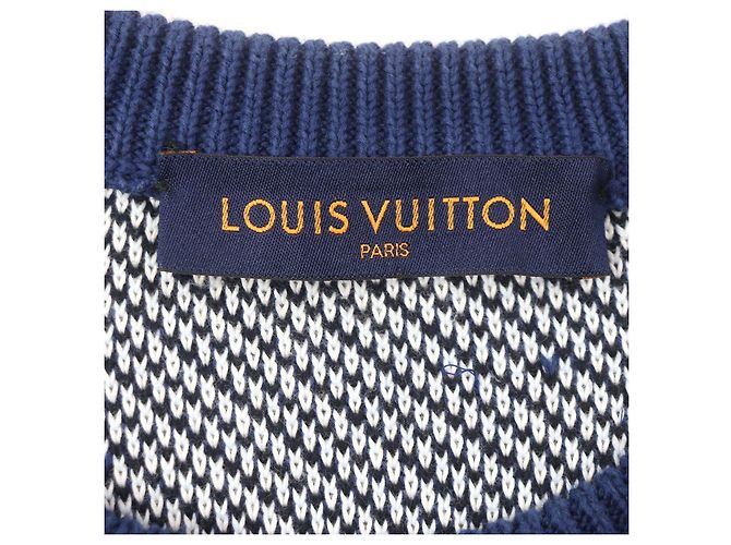 Suéter de punto de algodón jacquard camuflaje Louis Vuitton Azul - vista 5