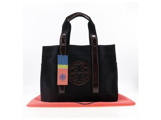 Bolso Tote Tory Burch de Algodón×Esmalte Castaño Negro - vista 10
