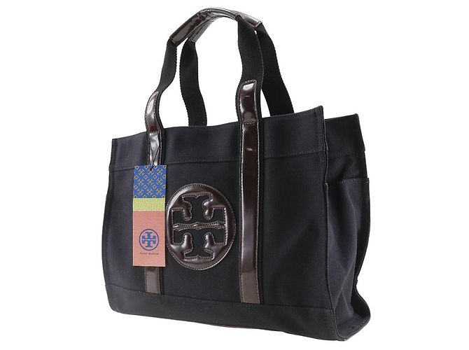 Bolso Tote Tory Burch de Algodón×Esmalte Castaño Negro - vista 2