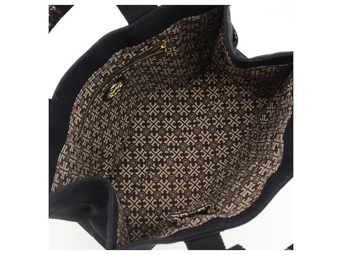 Bolso Tote Tory Burch de Algodón×Esmalte Castaño Negro - vista 6