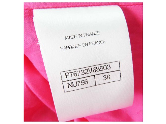 Chaqueta de tweed de algodón y poliamida con botón joya COCO de Chanel Rosa Blanco Azul - vista 9