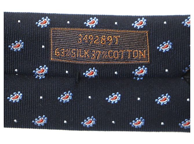 Cravatta Hermès in seta e cotone con motivo paisley a pois Grigio - vista 8