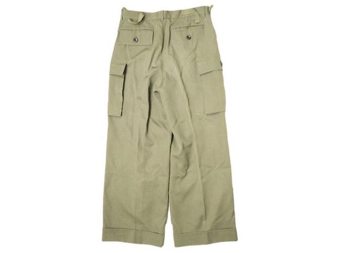 Autre Marque Pantalones Cargo Pantalones de Lana Beige Caqui - vista 2
