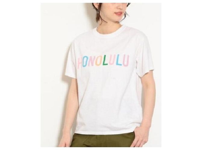 Autre Marque Camiseta de algodón FUNG Honolulu Blanco - vista 3