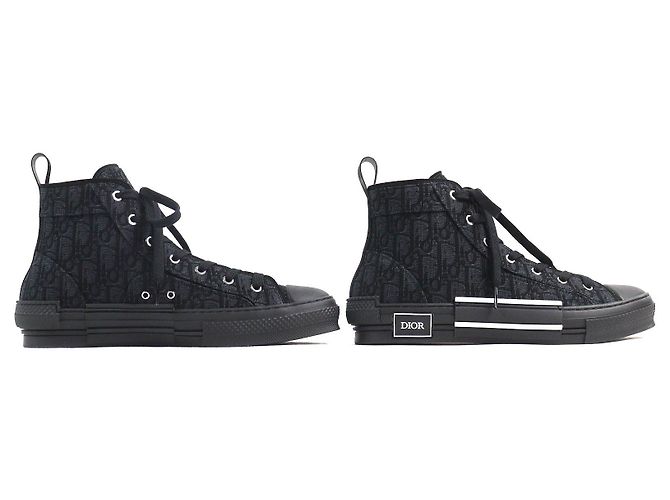 Sneakers alte Dior B23 Oblique Logo Nero - vista 3