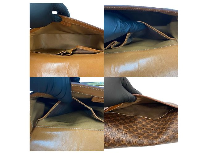 Céline Borsa a tracolla Celine Macadam Triomphe in pelle Marrone - vista 10