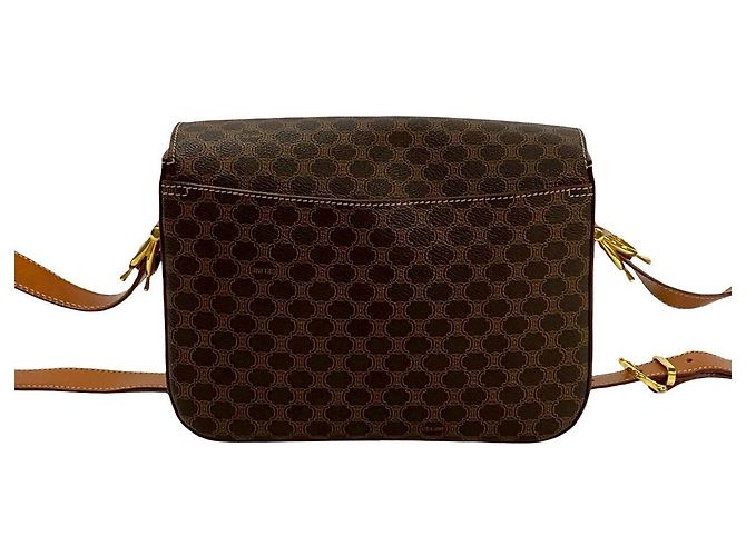 Céline Borsa a tracolla Celine Macadam Triomphe in pelle Marrone - vista 5