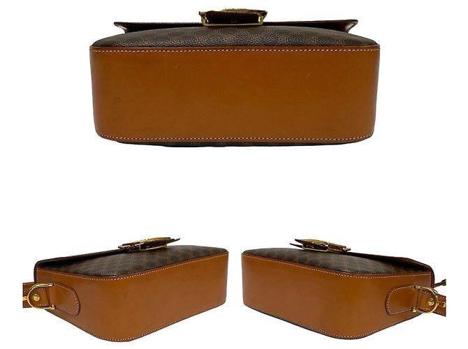 Céline Borsa a tracolla Celine Macadam Triomphe in pelle Marrone - vista 7