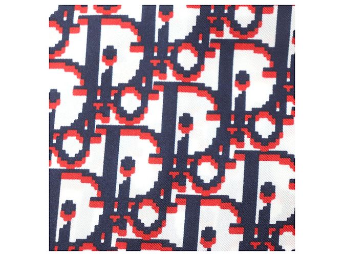 Bermuda de seda Dior Oblique Branco Vermelho Azul marinho - vista 5