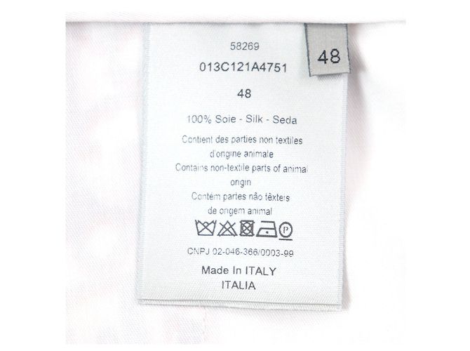 Bermuda de seda Dior Oblique Branco Vermelho Azul marinho - vista 8