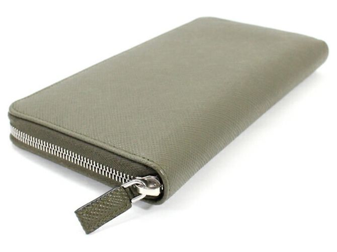 Prada Khaki Saffiano Long Wallet - view 3