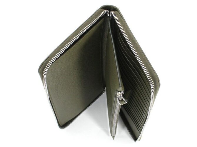 Prada Khaki Saffiano Long Wallet - view 6