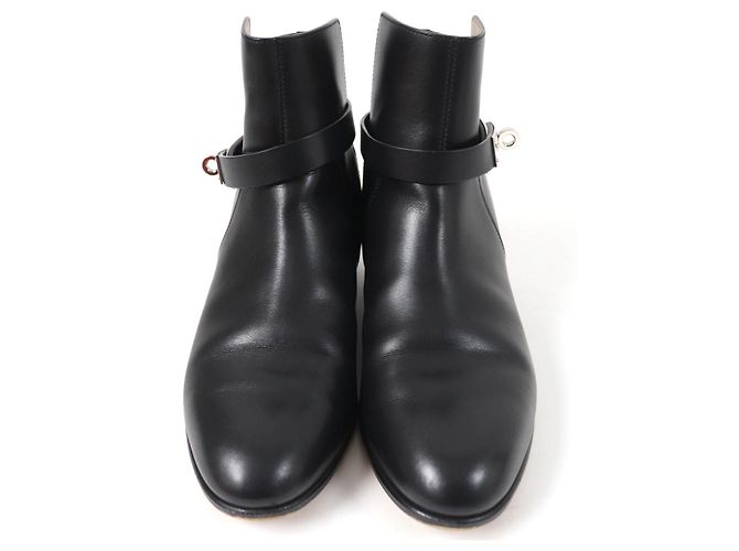 Botas de cuero con hebilla Kelly de Hermès Negro - vista 4