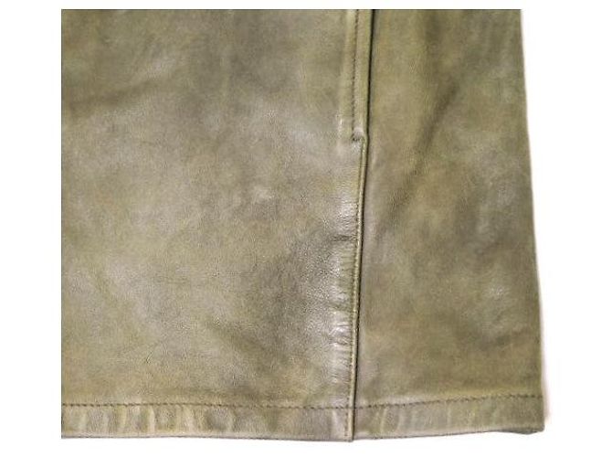 Ralph Lauren Camicia overshirt in pelle invecchiata a mano RRL Marrone Nero - vista 8