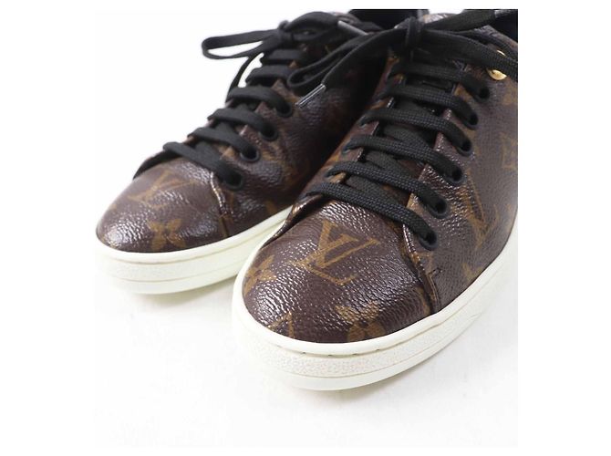 Sneaker aus Monogramm-Canvas und lackiertem Leder der Front Row Linie von Louis Vuitton Braun - Ansicht 6