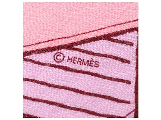 Hermès Sciarpa in seta e cashmere Hermes JEU DES OMNIBUS ET DAMES BLANCHES Rosa Multicolore - vista 2