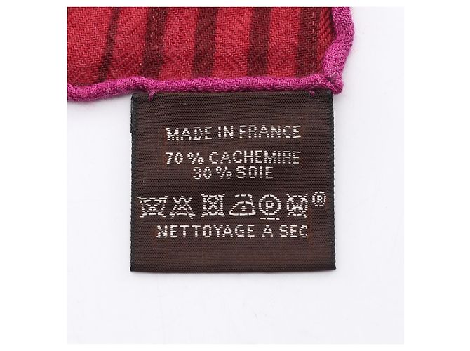 Hermès Sciarpa in seta e cashmere Hermes JEU DES OMNIBUS ET DAMES BLANCHES Rosa Multicolore - vista 3