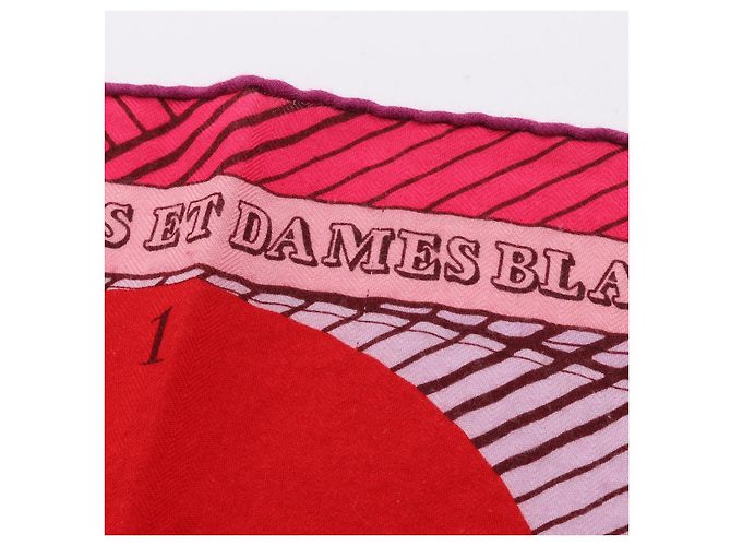 Hermès Sciarpa in seta e cashmere Hermes JEU DES OMNIBUS ET DAMES BLANCHES Rosa Multicolore - vista 6
