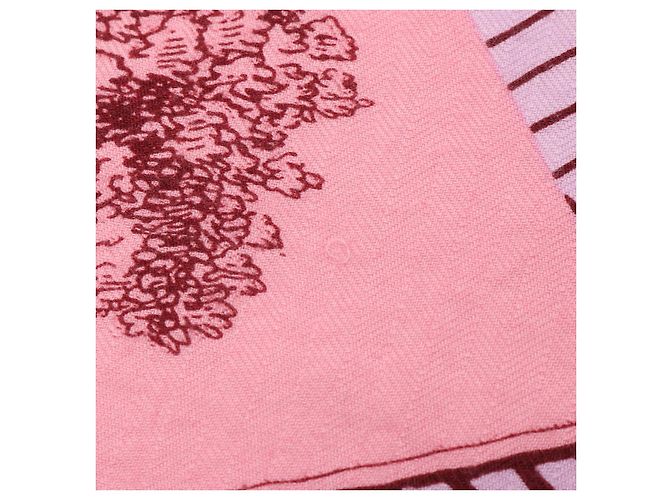 Hermès Sciarpa in seta e cashmere Hermes JEU DES OMNIBUS ET DAMES BLANCHES Rosa Multicolore - vista 7
