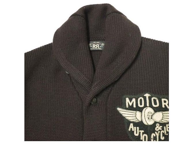 Ralph Lauren Cárdigan de lana aplicado RRL Castaño - vista 5