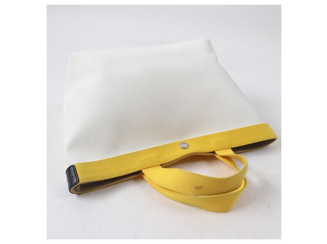 Autre Marque Tote Bag aus beschichtetem Canvas Herve Chapelier 704 Weiß Gelb - Ansicht 4